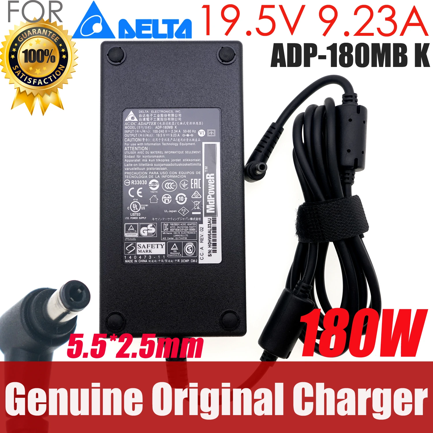 

ADP-180TB F 19.5V 9.23A 180W Delta AC DC Adapter Charger For Razer Blade Pro 2017 RZ09-0220 RZ09 14 15 Pro 17 2011-2017 laptop