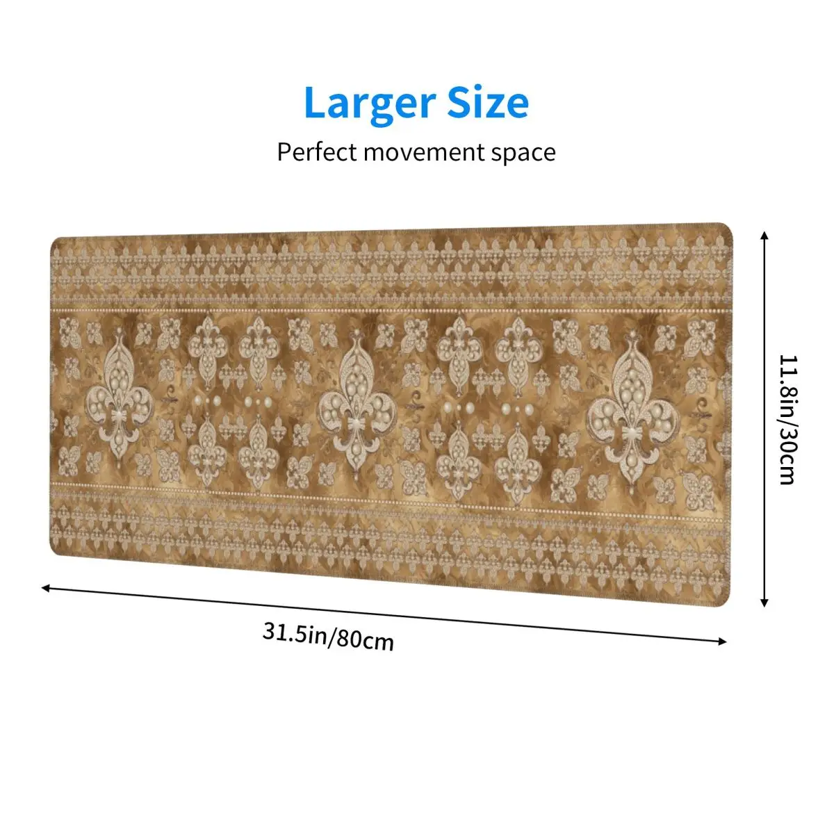Large Mouse Pad Fleur-de-lis Luxury Pearl And Gold Gamer PC Laptop Mats Keyboard Carpet Computer Gaming Office Desk Mat