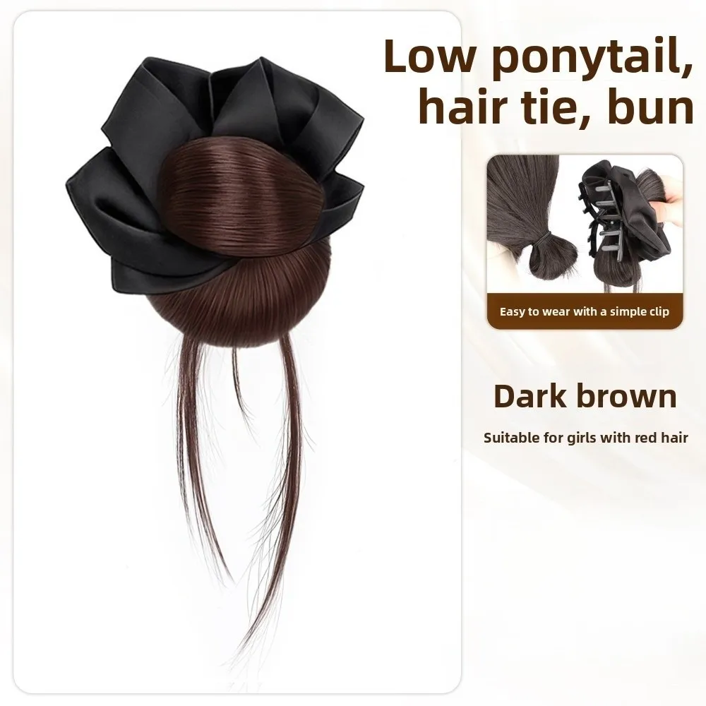 

New Synthetic Hair Bun Claw Clip with Hair Tie Fluffy Bun Head Wig Brown Wig Hair Clip Hair Accessories