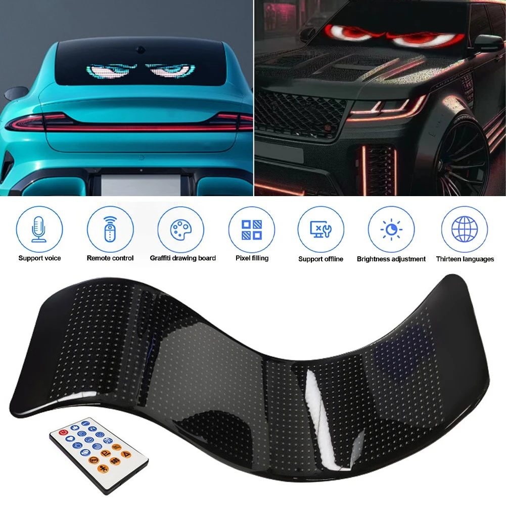 

1/2 шт. Demon Eyes автомобильный мягкий экран светодиодная пиксельная панель DIY программируемый гибкий декоративный светильник для автомобиля грузовик доска лобовое стекло