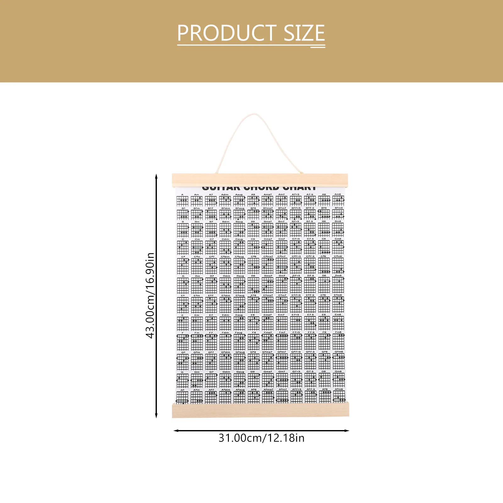 

Music Decor Guitar Finger Table Poster Chord Hanging Pictures Beginner Chords Chart White Student