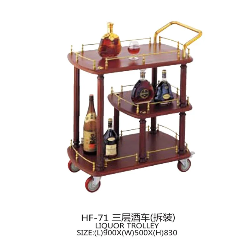Stainless steel titanium and other hotel supplies wine truck, high-quality workmanship Haotian hotel service truck