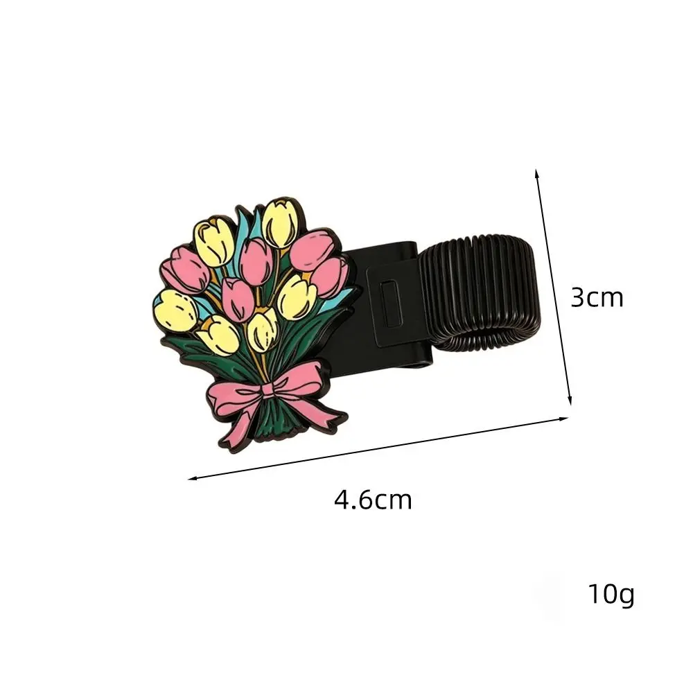 Spring Metal Clip Metal Pen Clip Floral Pattern Zinc Alloy Notebook Pen Holder Cartoon Elegant Hand Account Stationery Clip