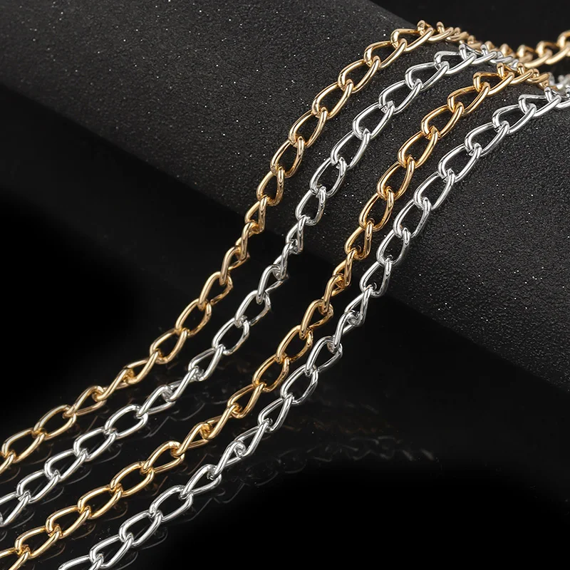 5 Meters/Roll 8.2x4.5mm Aluminum Chain Aluminum Twisted Chain For DIY Bags Necklace Bracelet Jewelry Making Accessories