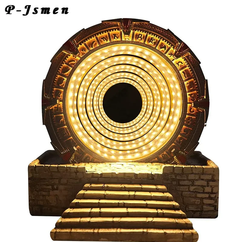 Stargate Mirror Infinity Mirror Time Tunnel Light Star Gate Ring Mirror Modelling 3D Night Light LED Lamp Bedroom Living Decor