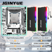 JGINYUE X99 Motherboard M-ATX combo E5 2643V4 6cores 12threads 8GB*2 2400MHz DDR4 ECC ARGB RAM kit bundle TPM Interface new ARGB