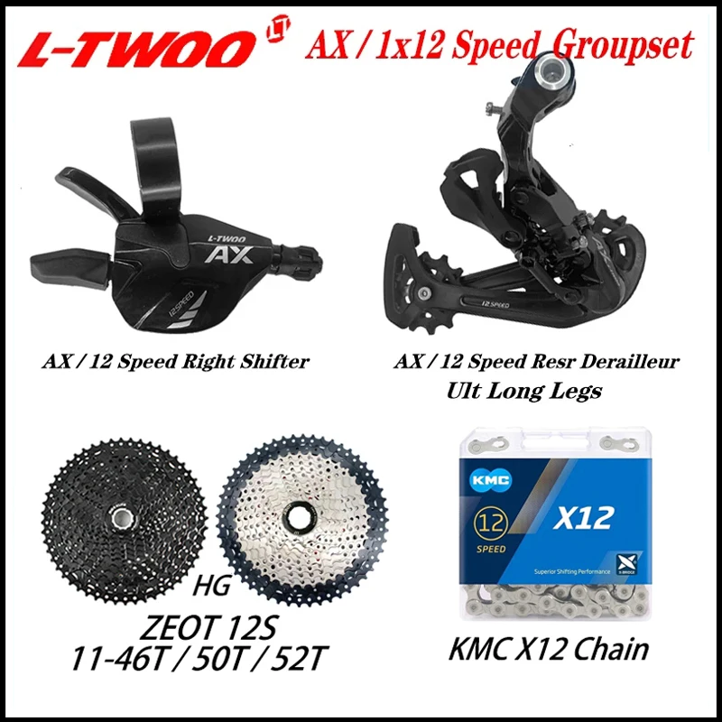 

LTWOO AX12 12 Speed MTB Groupset include Right Shifter Rear Derailleur + ZEOT 12S Cassette Sprocket 46T 50T 52T X12 Chain