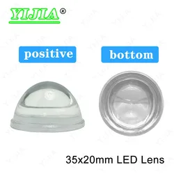 LED Bulb Tube Focusing Flashlight Glass Lens Szie 35x20mm Optical Lens Convex Lens For DIY Wall Washing Lamp Floodlight
