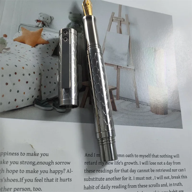 Hot Titanium Ultra-light Jinhao 35mm Nib Assembly Fountain Pen Iridium Gold F 0.5mm Nib Ink Pen School Supplies Writing Statione