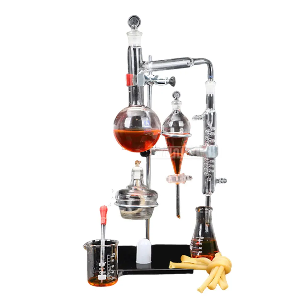 500mL All‑Glass Distillation Kit, Essential Oil Extractor for Flower Petal Purification, Distilling Flask
