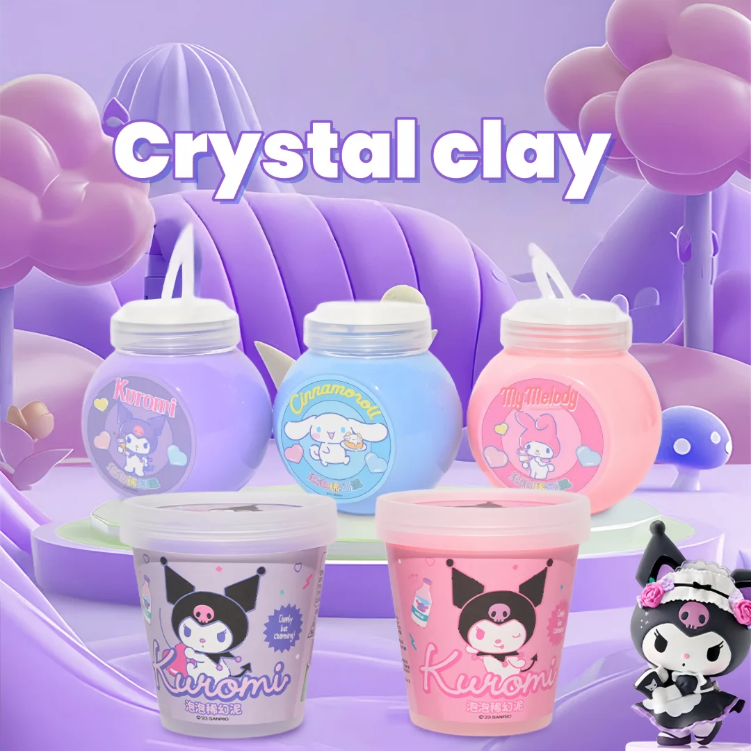 Sanrio Ton Ton Bucket Fantasy Mud Children's Bubble Clay, Silky Non-Sticky Crystal Color Mud, Liquid Squishy Toy