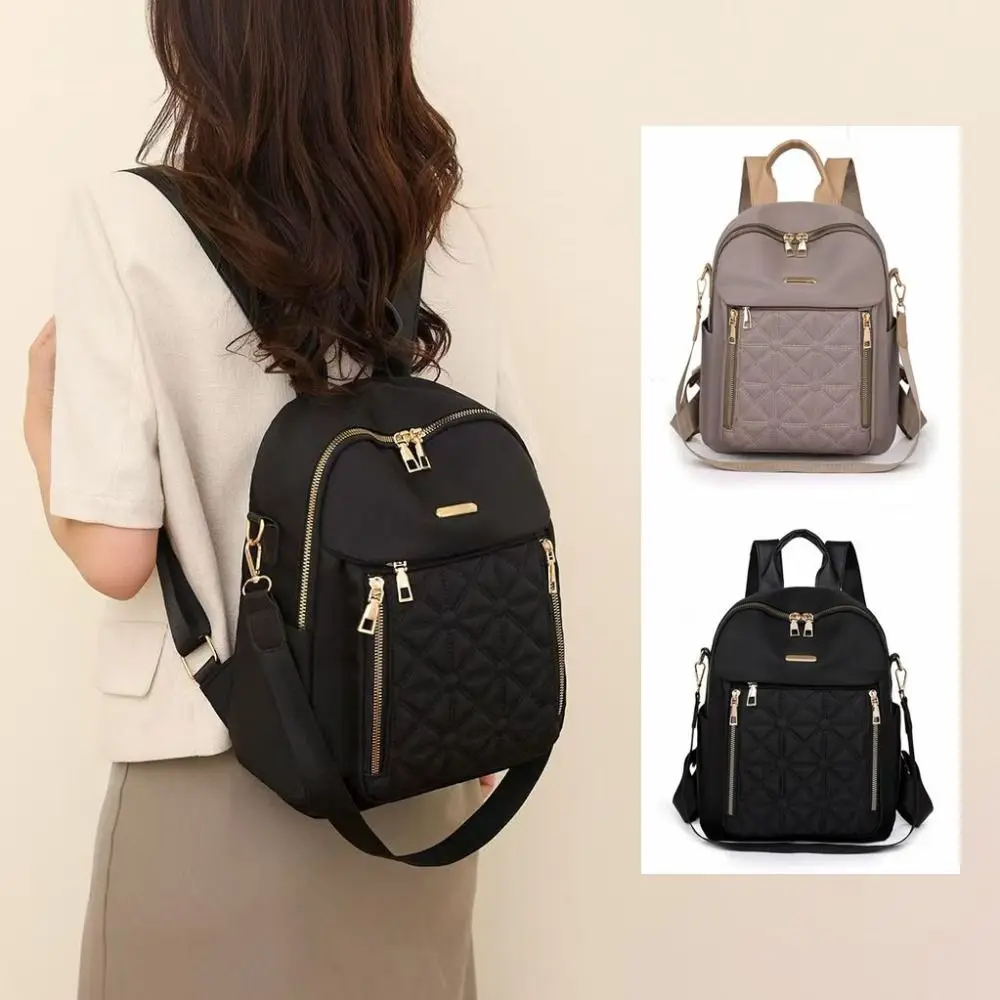 Oxford Cloth Simple Luxury Backpack Multi-functional Solid Color Solid Color Shoulder Bag Handbag Korean Style Retro Backpack
