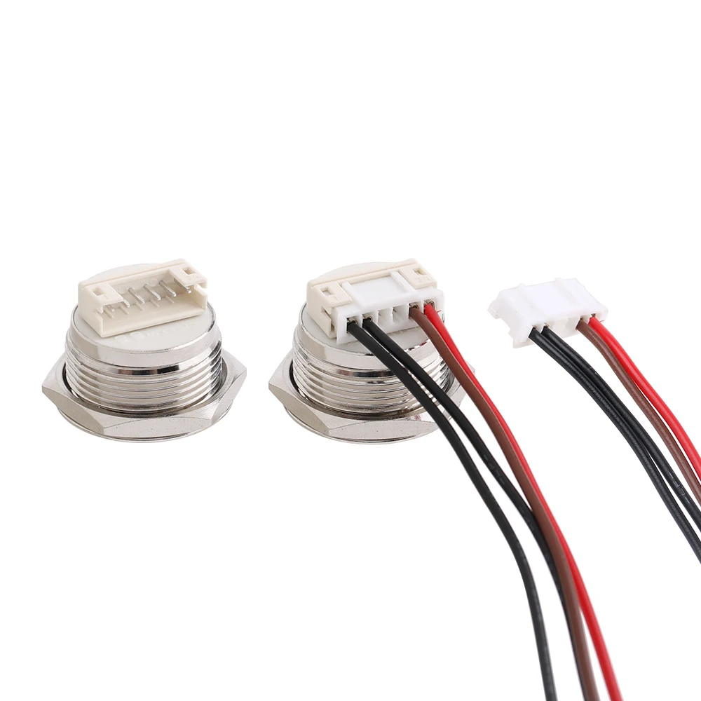 1 pc 16mm Ultra Short Metal Push Button Switch With Wire Momentary Reset With LED Light Flat/High Head 6V 24V Jog Switch