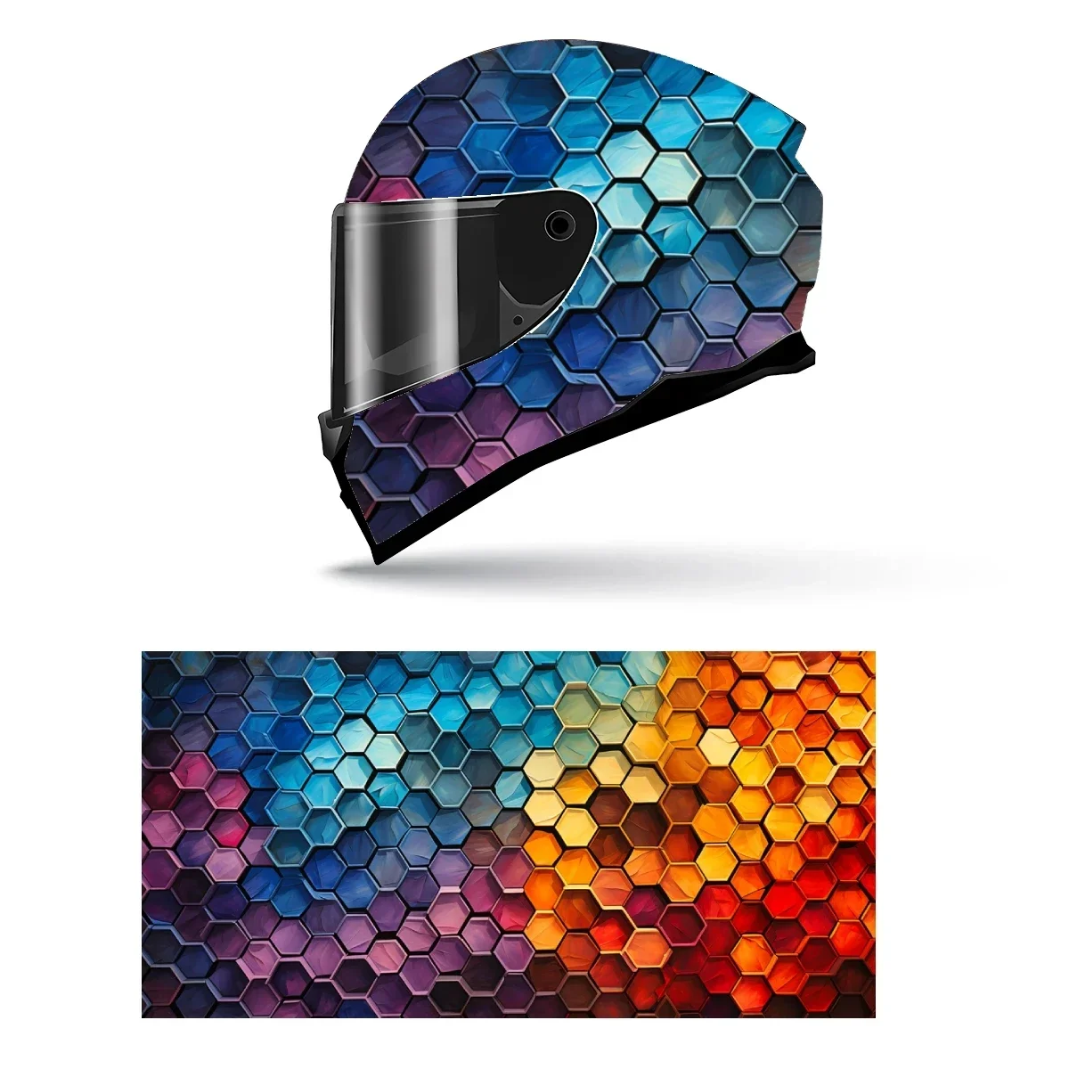

Honeycomb Mesh Full Helmet Wrap Sticker Motorcycle Helmet Racing Graphic Decal Vinyl Wrap Helmet Decorative Sticker
