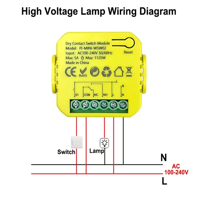 Tuya Smart Life Modulo Wifi Interruttore relè a contatto secco 5A DC12V 24V AC100-240V Controllo timer app remoto