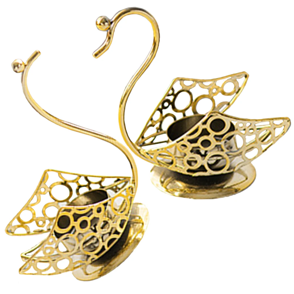 

2 Pcs Hollow Swan C Metal C Holder Holders Romantic Vintage Tea Light Home Decor Centerpieces for Table