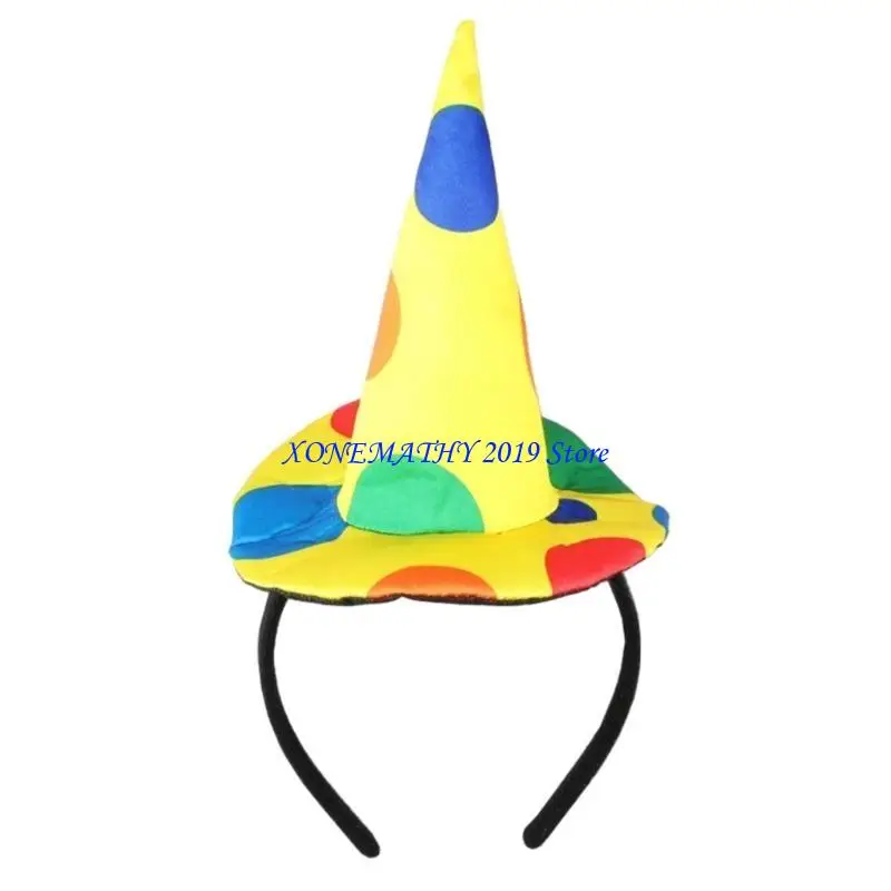 

F42F Halloween Party Props Clown Headband for Kids Clown Hairhoop Carnivals Costume Novelty Hairband Adult Roleplay Headdress
