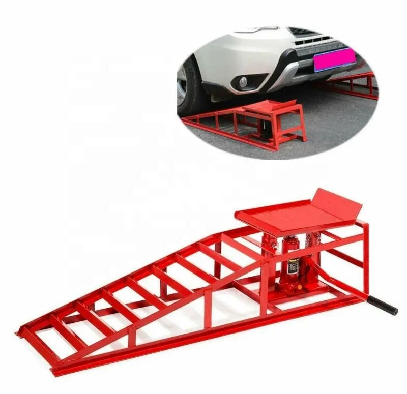 Red Heavy Duty Hydraulic Lift Auto Car Service Lift Ramps Lifts Repair Frame