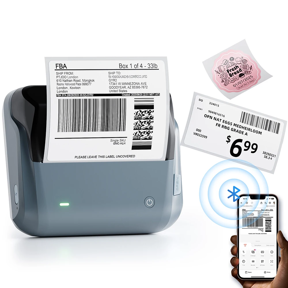 

Niimbot B4 Thermal Label Printer Large Size 20-110mmm Print Width Label Sitcker Machine Shipping Label Business Office Use