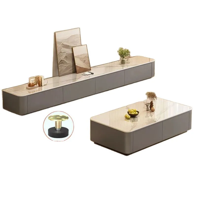 

Cream style, TV cabinet, coffee table, combination, small apartment, light luxury, high sense