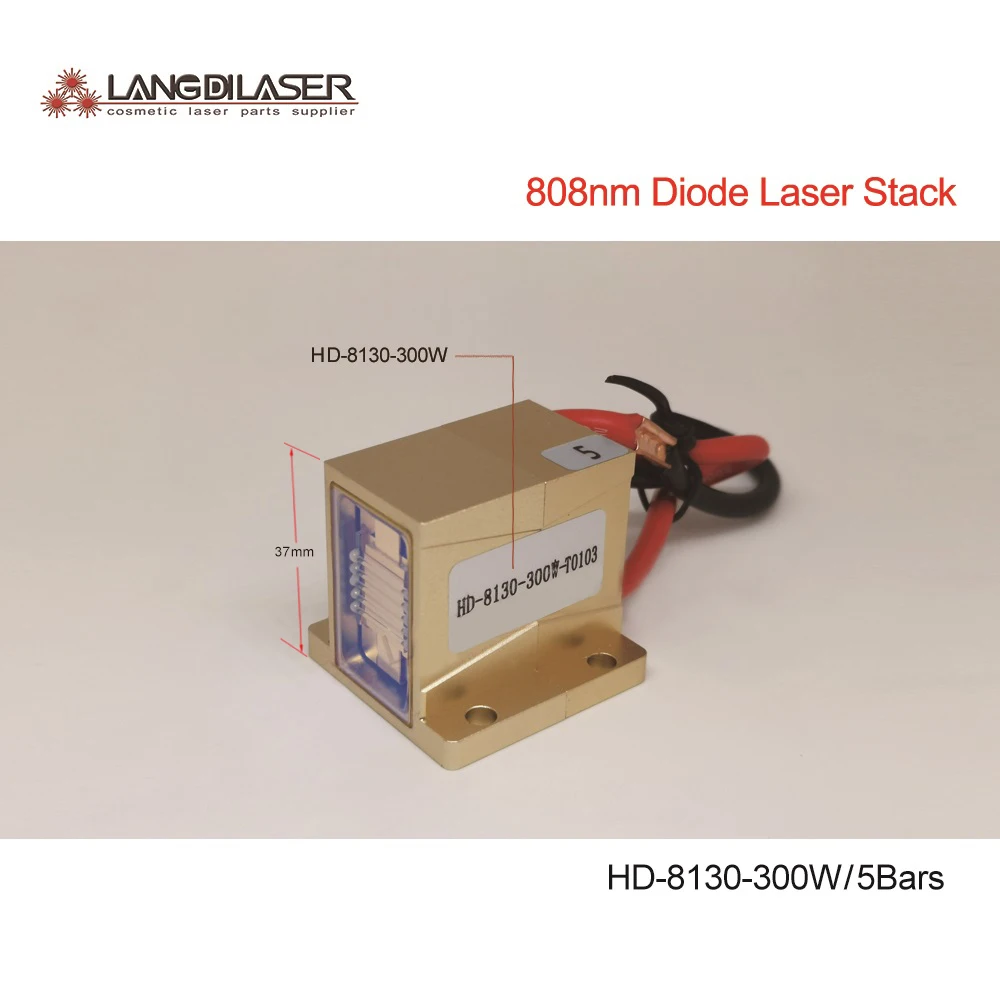 

HD-8130-300W-Cosmetic Diode Laser Stack With Fast Axis Collimation For Hair Removal / Power 300W / Installation 5 bar