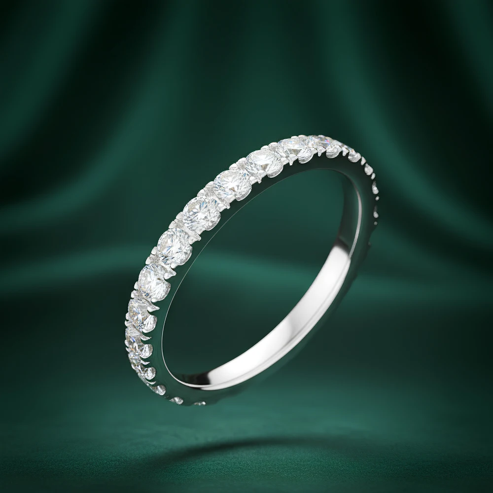 Luxuriöser Design-Ring mit Vollbesatz aus Kubischem Zirkonia für Damen Ehering Günstige Preise 316L Edelstahl Herrenschmuck Jubiläumsgeschenk – Detail 2