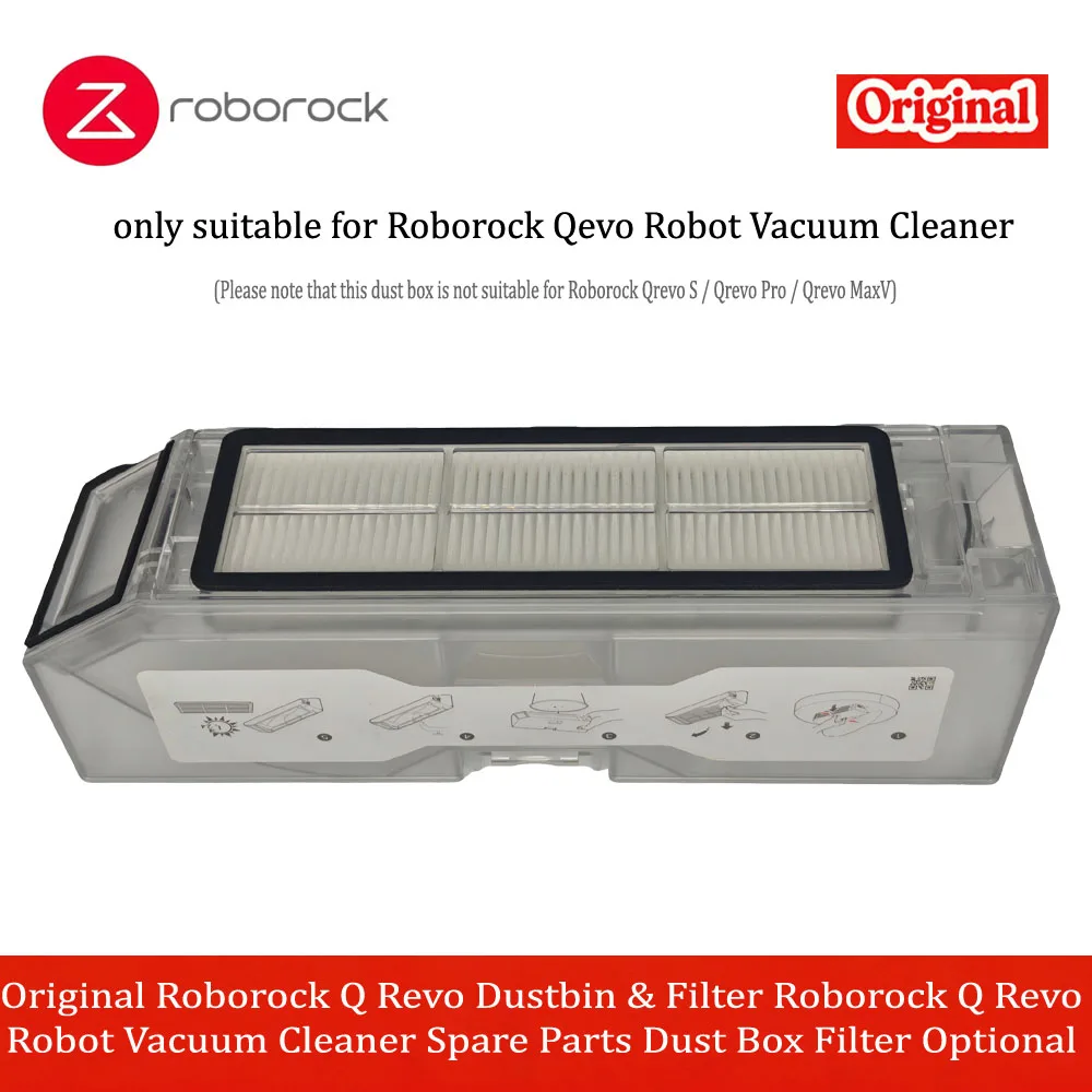 Original Roborock Q Revo Staubbehälter & Filter Roborock Q Revo Roboterstaubsauger Ersatzteile Staubbox Filter Optional