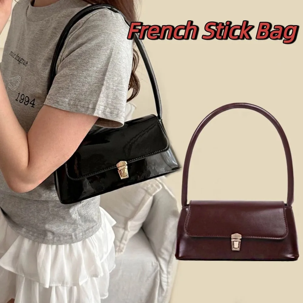 

Простая винтажная французская сумка-палка, большая вместительная сумка для подмышек, модная прямоугольная сумка для подмышек во французском стиле для девочек