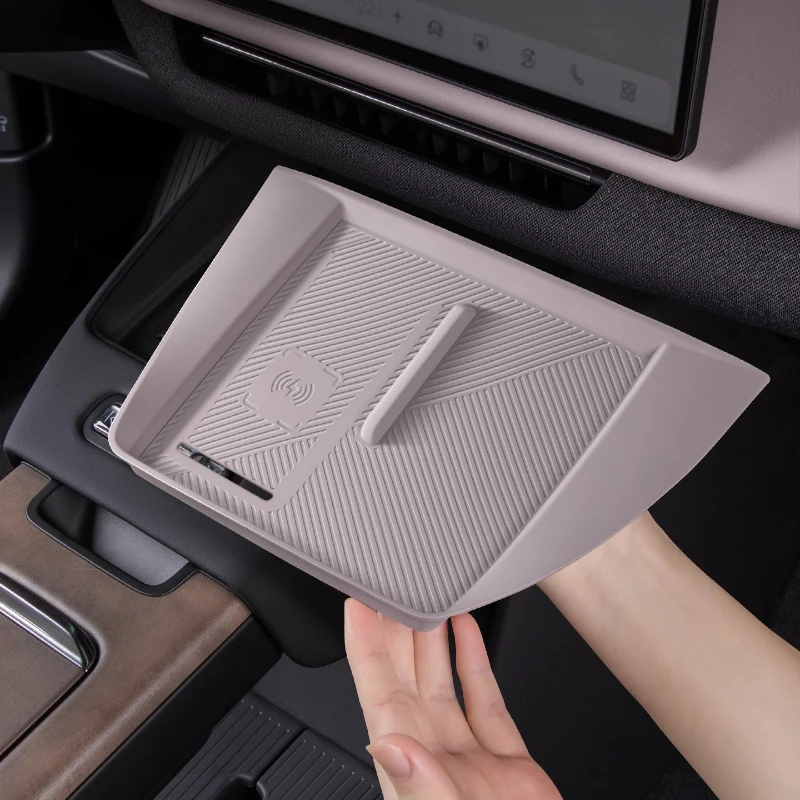 

Для Volvo XC70 Беспроводная зарядная панель, силиконовая накладка, противоскользящая крышка чашки, подлокотник, ящик для хранения