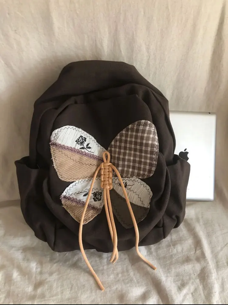 

2026, новая модная женская сумка из холста с украшением в стиле ретро, контрастная парусиновая сумка, простой повседневный универсальный портативный рюкзак Tide