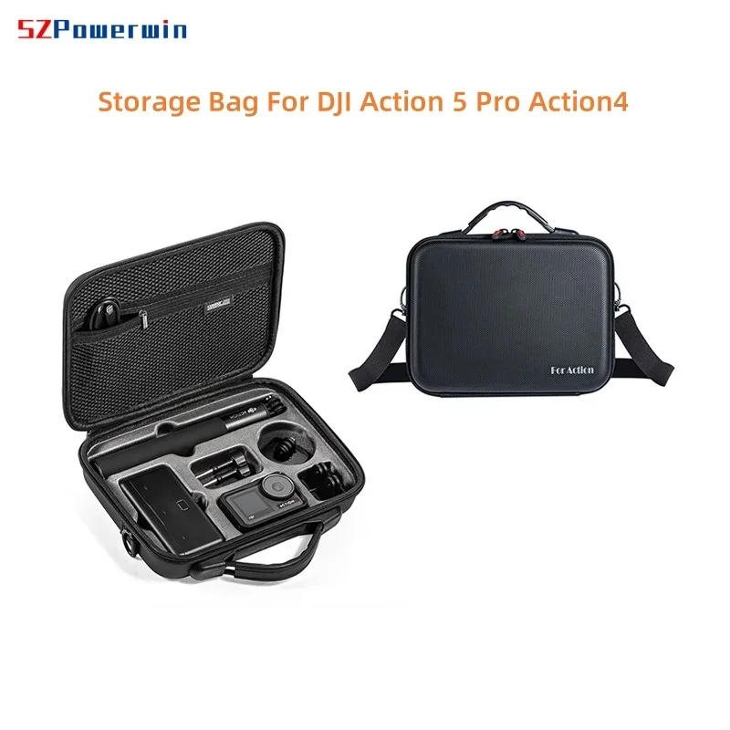 Storage Bag For DJI Action 5 Pro Action4  PU Carrying Case Travel Shoulder Bag for Osmo Action 5 Pro Camera Accessories