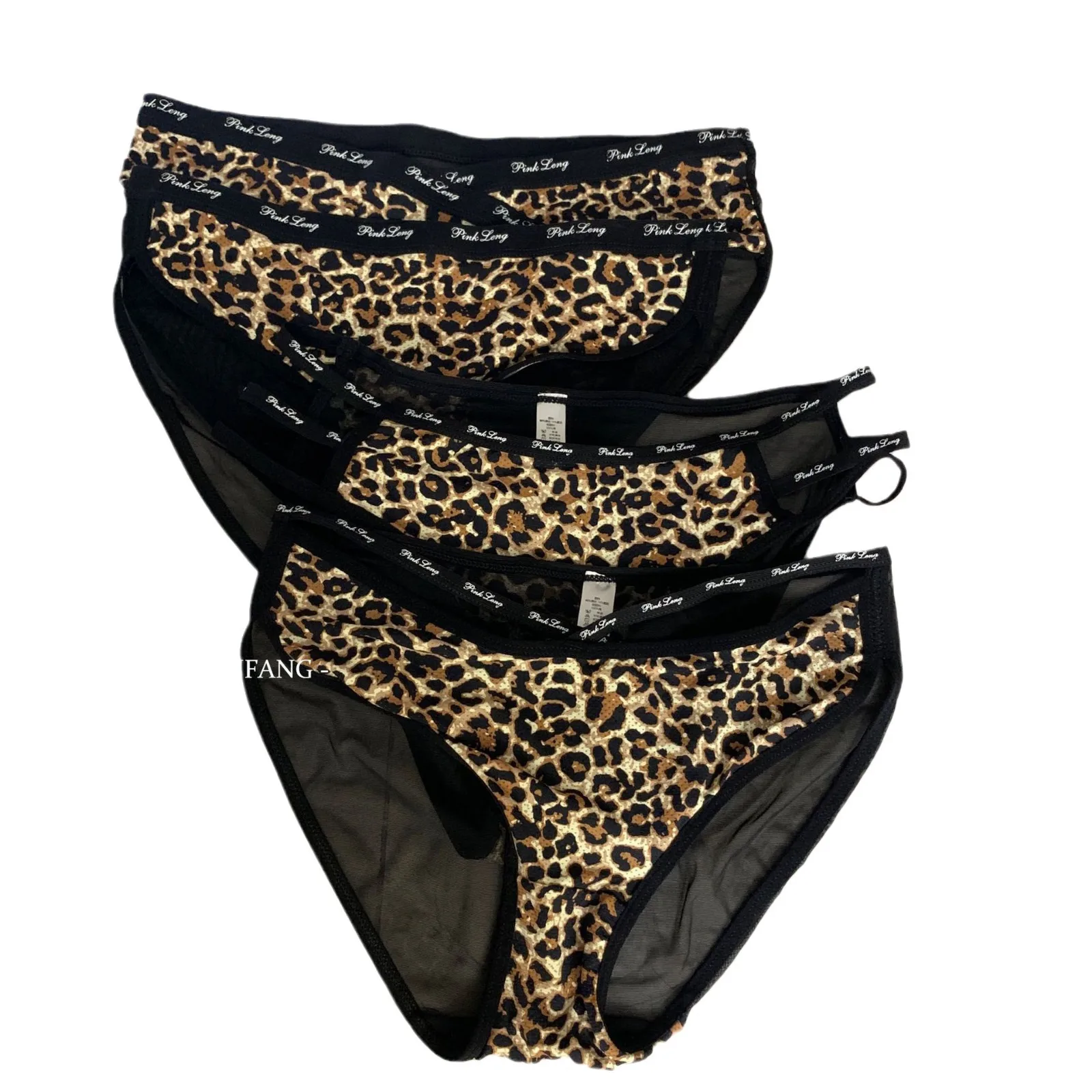 SP&CITY Leopard Printed Sexy Women\'s Underwear Spicy Girl Thin Belt Hollow Out Panties Mid Waist Cotton Crotch Thin Mesh Briefs