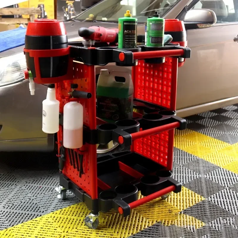 Small Tool rack Car Beauty Shop Car Wash Shop Dedicated Multi-functional Plastic Small Wheelbarrow Auto Repair