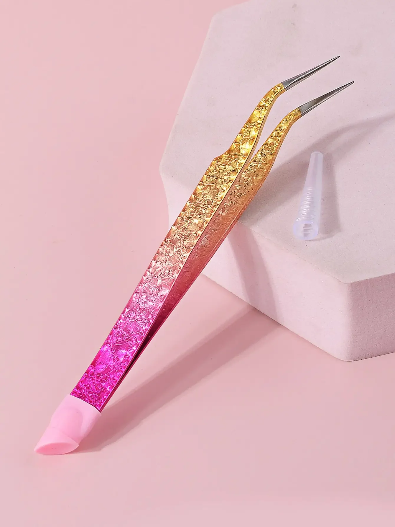 

Klimonla 1Pc Multifunctional Double Headed Nail Art Tweezers With Silicone Pressing Stick, For Picking Rhinestones & Nail Stickers, Peacock Design Straight Clamp, Nail Supplies,Nail Art Tools,Back To School,Nails,Nail Tools For Press On Nails