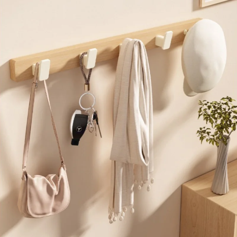 

Вешалка для полотенец из цельного дерева для ванной комнаты, крючок для одежды для ванной комнаты, настенный белый крючок для полотенец, крючок для халата, вешалка для ключей, шляпы, сумки, ванная комната