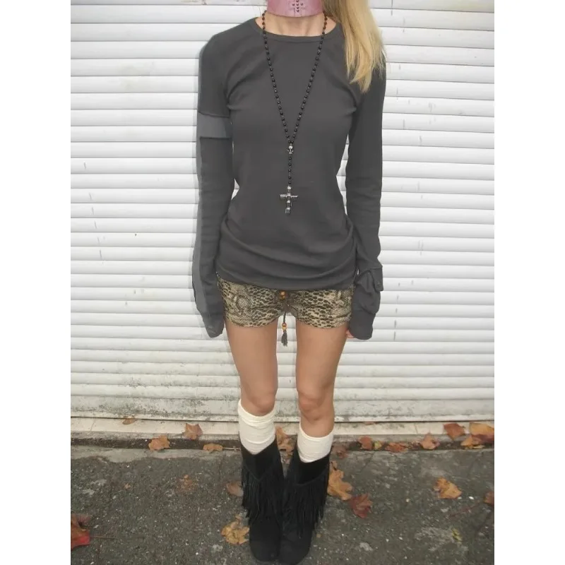 Vintage Leopard Printed Denim Shorts Women Sexy Y2k Low Waist Gyaru Streetwear Summer 2024 Grunge Female Short Jeans