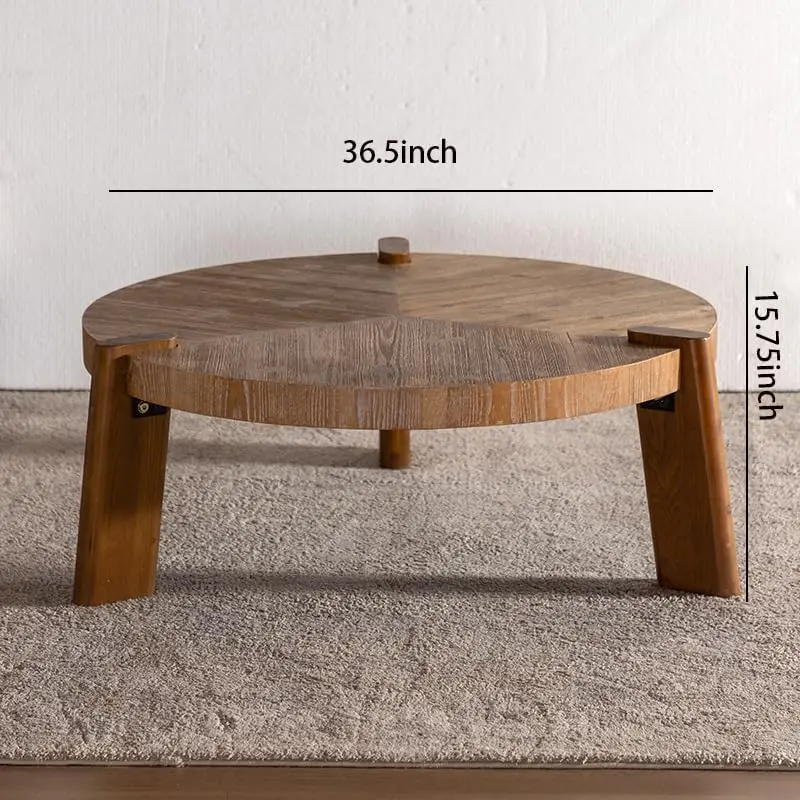Natural Wood Color Coffee Table Farmhouse Style Tea Table Japanese Wabi Sabi Vintage Wooden Center Table Living Room