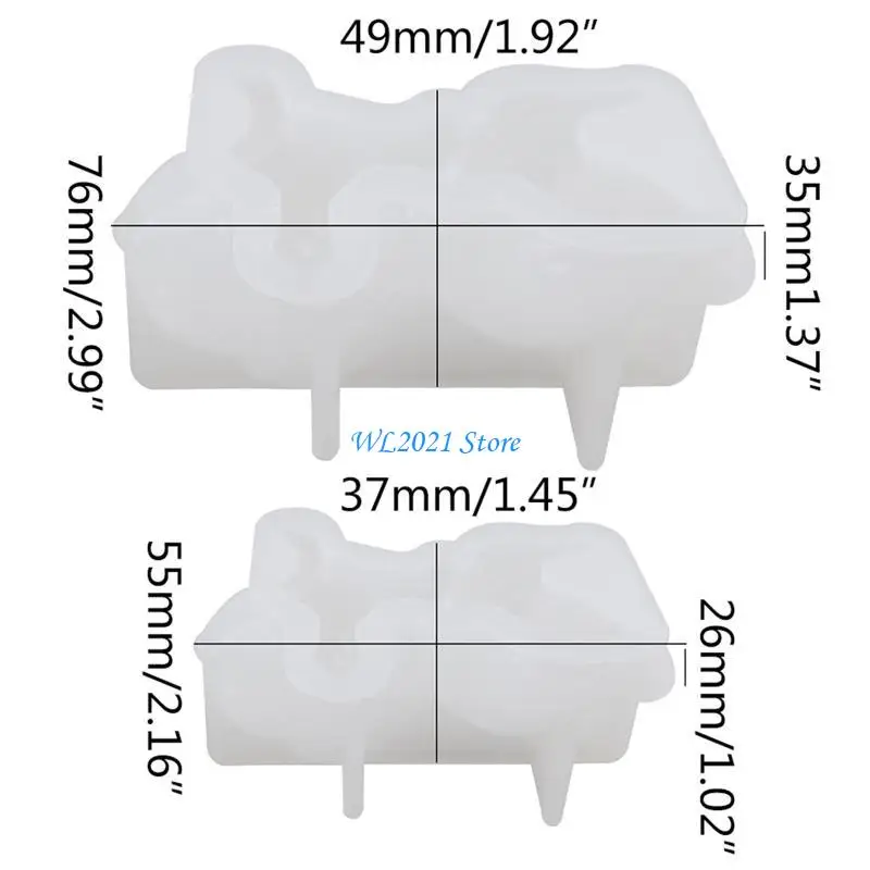 G5GC 2x/set قالب سلسلة المفاتيح للراتنج على شكل سمكة ذهبية قالب سيليكون إيبوكسي للحرف اليدوية #6