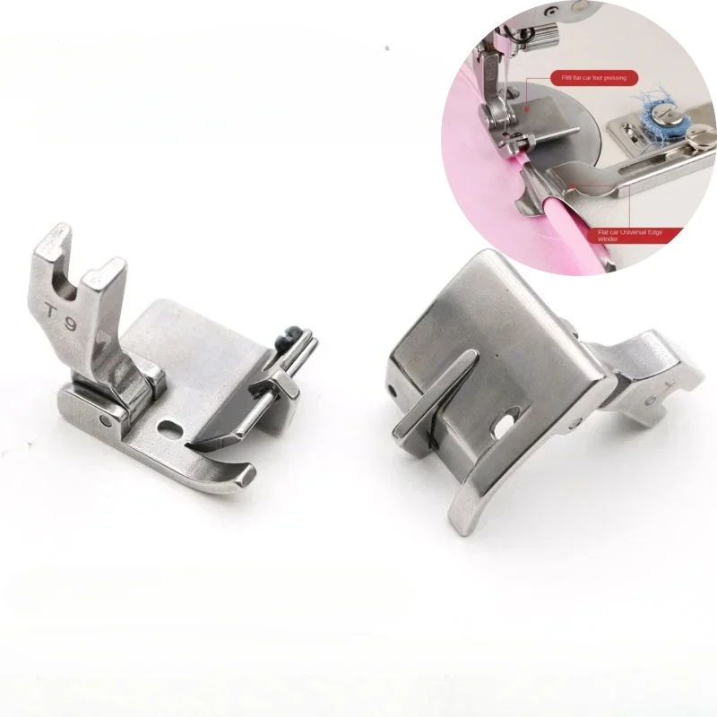 Adjustable Multifunctional Presser Foot, Hemming Folded Rolling Edge Guide, Flat Car, Industrial Sewing Machine Part, T9, F99