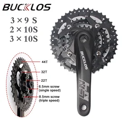 BUCKLOS 104/64 Bicycle Crankset 2*10 3*10 3*9 Speed Mountain Bike Crankset 104BCD 64BCD 22/26/32/38/42/44T Chainring MTB Part