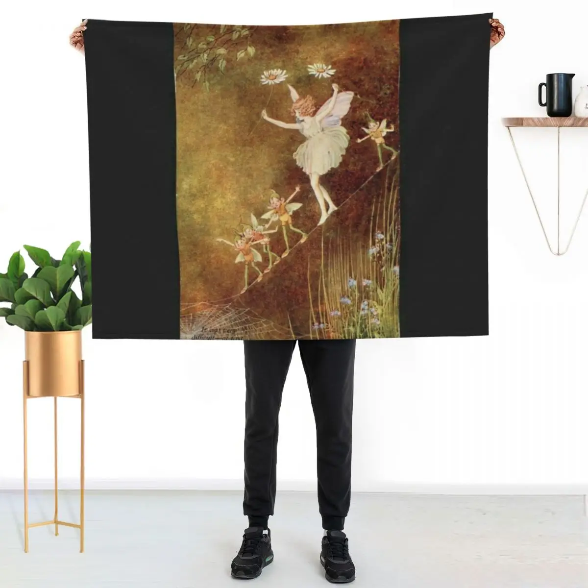 

“It Was Very Difficult at First” by Ida Rentoul Outhwaite Throw Blanket Plush Fuzzy Cozy Blanket for Couch Sofa