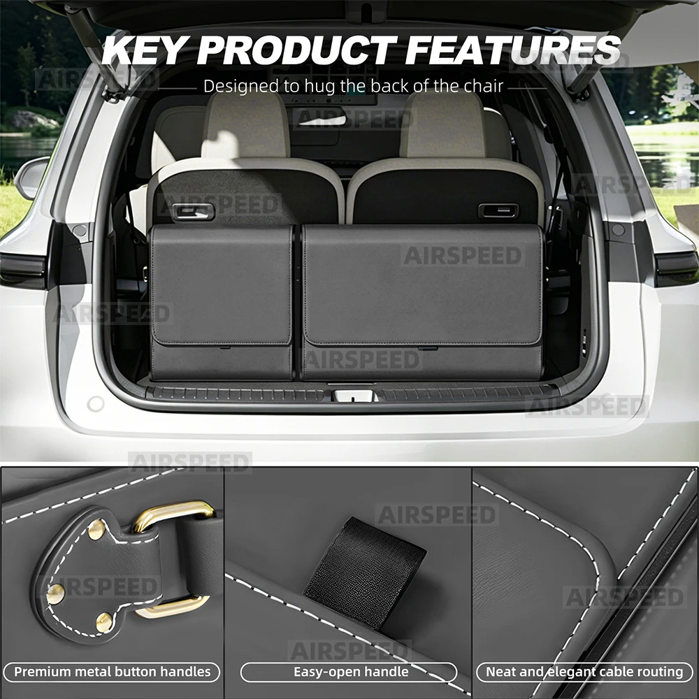 For Tesla Model Y YL Juniper 2020-2026 2027 Model 3 Highland 2017-2028 Model X S Organizer Nappa Leather Car Trunk Storage Box