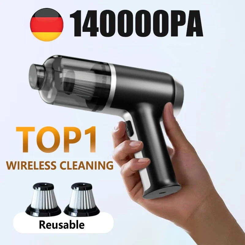 CENRR 140000PA Powerful Vacuum Cleaner Wireless Portable Handheld Car Vacuum Cleaner for Home Appliance Strong Suction Cleaner