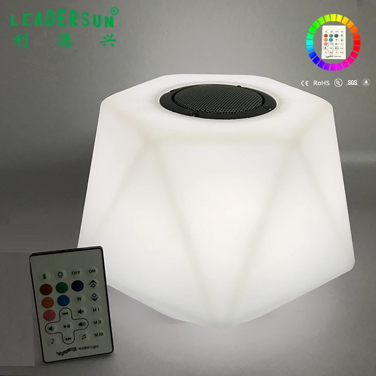Lampe de Table LED RGBW Portable et Rechargeable avec Télécommande, Haut-Parleur Bluetooth Intelligent, Lumière Tactile, Veilleuse Colorée