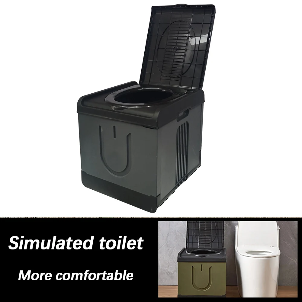 Outdoor Car Camping Portable Travel Folding Toilets Small Portable Camping Toilet Mini Car Storage Box Plastics Case