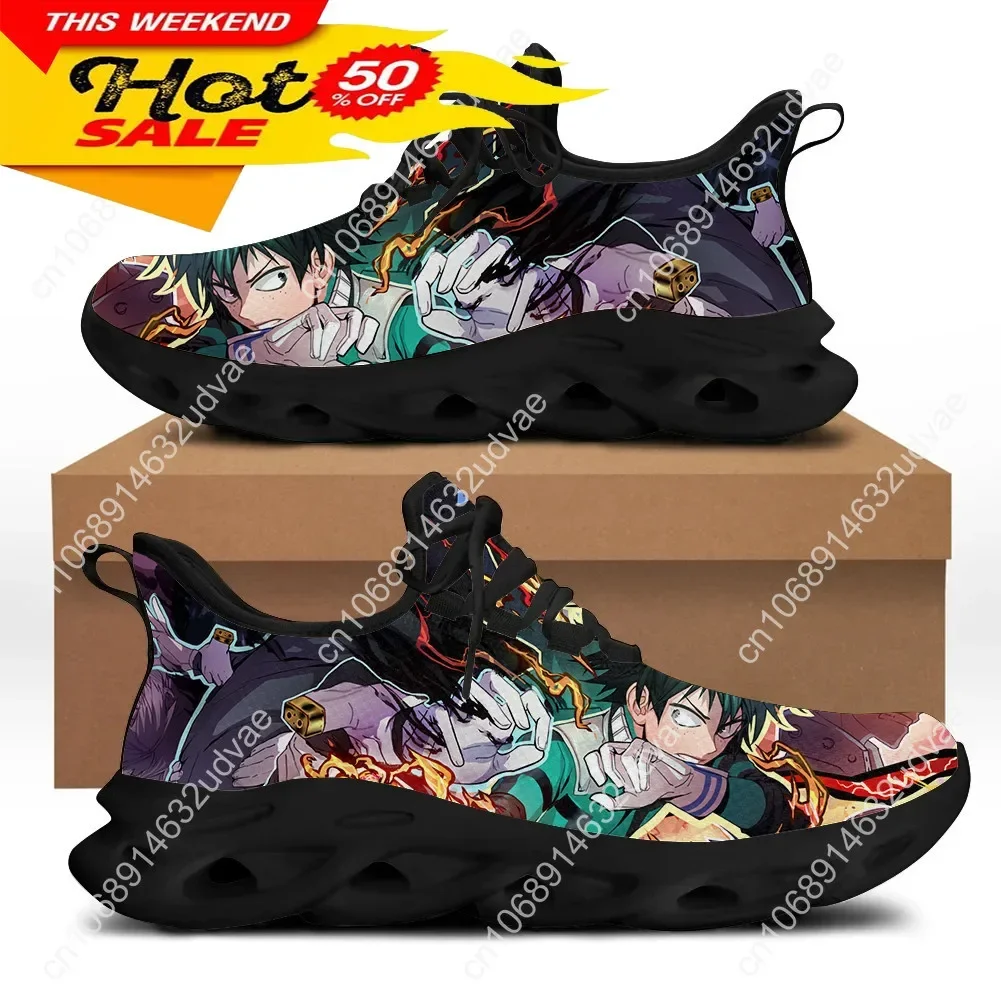 Zapatos planos informales con estampado De Anime japonés My Hero Academia para hombre, zapatillas transpirables con cordones para caminar, Tenis De Mujer