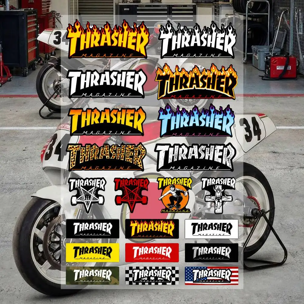 THR-A-S-HER- Ästhetische Graffiti Wasserdichte PVC-Aufkleber für Auto Motorrad Skateboard Helm Notizbuch