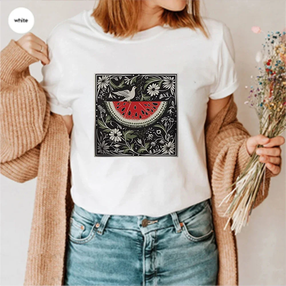 Retro Boho Watermelon Shirts This Is Not A Watermelon Shirt Human Rights Tee Watermelon Flag Tshirt Trendy Aesthetic Clothes