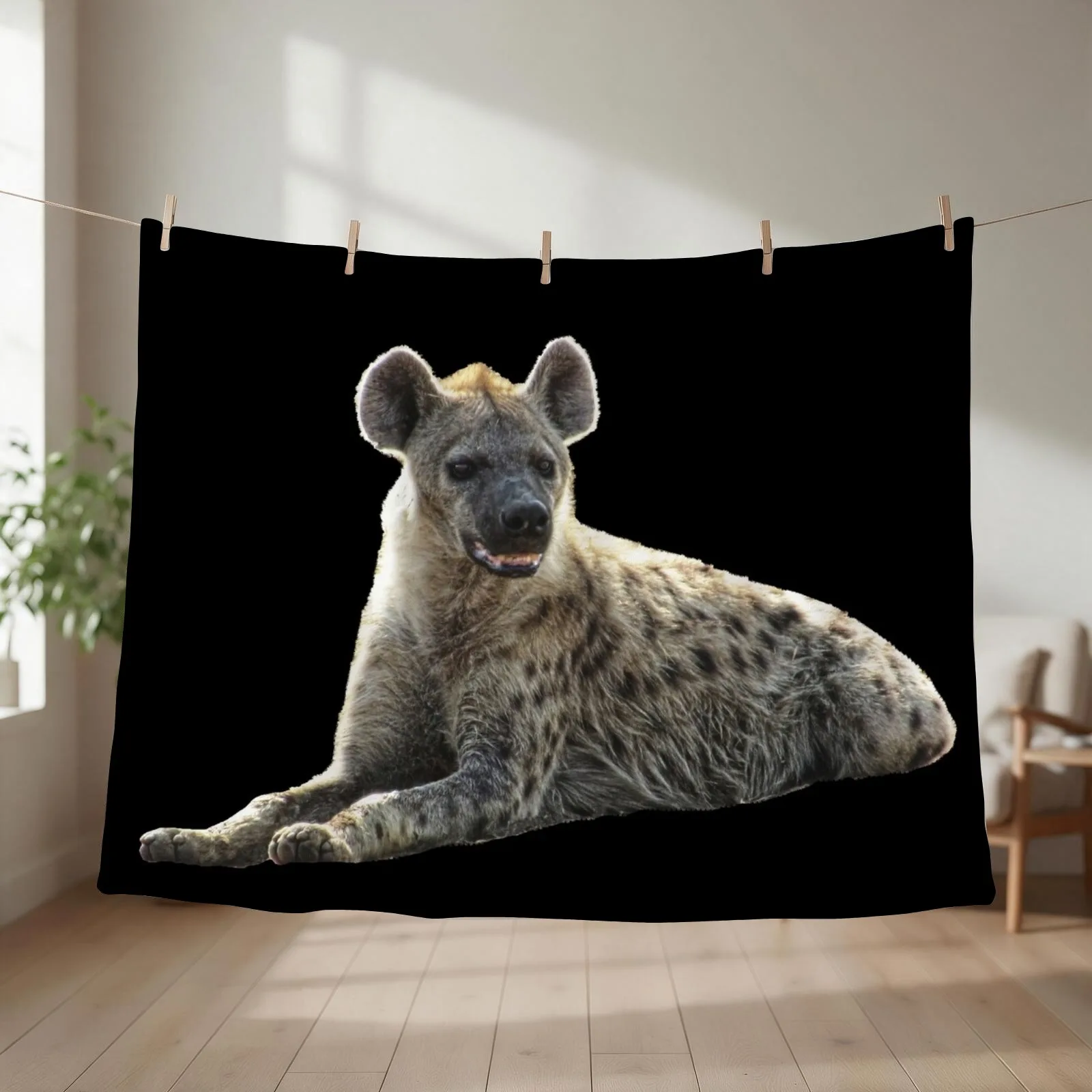 Hyena in Kenya / Africa Throw Blanket couch cozy soft plush fuzzy picnic outdoor blanket