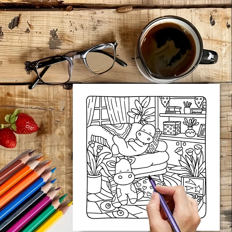 28 صفحة كتاب تلوين الكلاب البنات للبالغين | كتاب التلوين، لوازم الرسم لعيد الميلاد وعيد الشكر #4